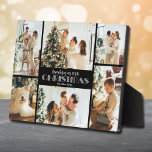 クリスマス写真コラージュを思い出す フォトプラーク<br><div class="desc">6枚の写真コラージュ、あなたの家族の名前、ブラックのシックな白いレタリングの「20XXクリスマスを思い出す」という言葉は、ハードボードのパネルに直接置かれ、簡単の拭き取りクリーンな表面と驚くほど鮮明な画像を得る。テーブルの上に、棚や机の上に、イーゼルを組み込んだこのプラーク素晴らしは、あなたの休日の思い出の記念のためである。ライブデザインサービス救済は、必要なデザインレイアウトをもし使用できる。</div>