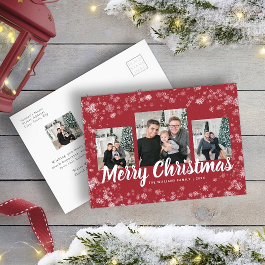 クリスマス写真コラージュホリデーポストカード ポストカード
