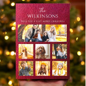 クリスマス写真コラージュモダンファミリー シーズンカード