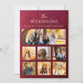 クリスマス写真コラージュモダンファミリー シーズンカード (正面)