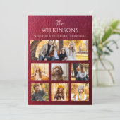 クリスマス写真コラージュモダンファミリー シーズンカード (スタンド正面)