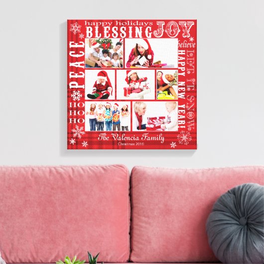 クリスマス写真コラージュ完全にカスタマイズ可能なキャンバス キャンバスプリント (インサイチュ (リビング))