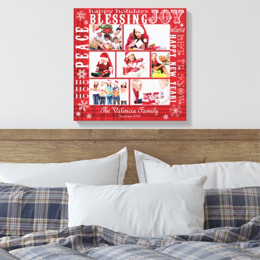 クリスマス写真コラージュ完全にカスタマイズ可能なキャンバス キャンバスプリント (インサイチュ (寝室))