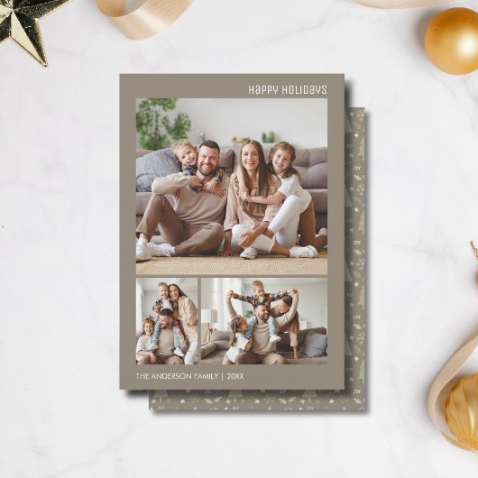 クリスマス写真コラージュ家族トープ シーズンカード