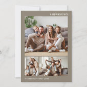 クリスマス写真コラージュ家族トープ シーズンカード (正面)