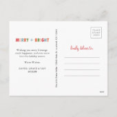 クリスマス写真コラージュ緑メリーと明るい シーズンポストカード (裏面)