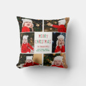 クリスマス写真コラージュ美パーソナライズされたしい クッション (正面)