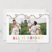 クリスマス写真コラージュ虹かわいいおもしろい シーズンカード (正面)