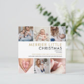クリスマス写真コラージュ誕生のお知らせ シーズンカード (スタンド正面)