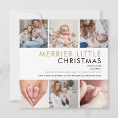 クリスマス写真コラージュ誕生のお知らせ シーズンカード (正面)