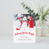 クリスマス写真テンプレートかわいいクリスマスカード シーズンカード (スタンド正面)