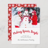 クリスマス写真テンプレートかわいいクリスマスカード シーズンカード (正面/裏面)