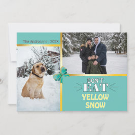 クリスマス写真テンプレートは黄色食べい雪ではない 招待状