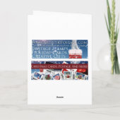 クリスマス写真テンプレートツリーオーナメント名前をカスタムする シーズンカード (裏面)