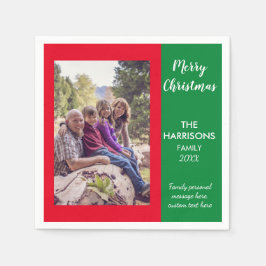 クリスマス写真テンプレート スタンダードカクテルナプキン