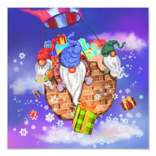 クリスマス写真プリント飛んでいる格言与えギフト フォトプリント            (正面)