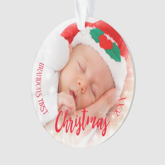 クリスマス写真ベビー第1戦 オーナメント (正面)