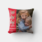 クリスマス写真ホホホホー漫画トナカイ黒 クッション (正面)