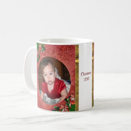 クリスマス写真マグカップ コーヒーマグカップ (正面左)