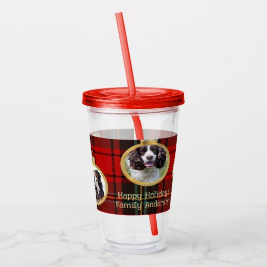 クリスマス写真メリーの賛美希望 アクリルタンブラー (左)