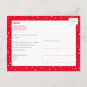 クリスマス写真モダン書の赤金ゴールド シーズンポストカード (裏面)