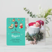 クリスマス写真出生発表 招待状 (スタンド正面)