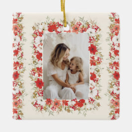 クリスマス写真名年記念の伝統 セラミックオーナメント