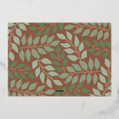 クリスマス写真水平スクリプト金ゴールドJOY in 箔シーズンカード (裏面)