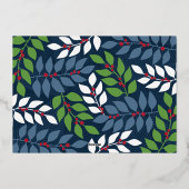 クリスマス写真水平ラッキーメリークリスマス 箔シーズンカード (裏面)