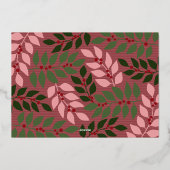 クリスマス写真水平植物性クリスマス 箔シーズンカード (裏面)