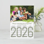 クリスマス写真2026年カレンダー年末年始グリーン シーズンカード (スタンド正面)