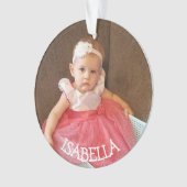 クリスマス写真、名前と年のオーナメント記念 オーナメント (正面)