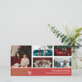 クリスマス写真 - 5枚の写真のコラージュ シーズンカード (スタンド正面)