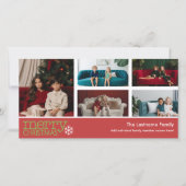 クリスマス写真 - 5枚の写真のコラージュ シーズンカード (正面)