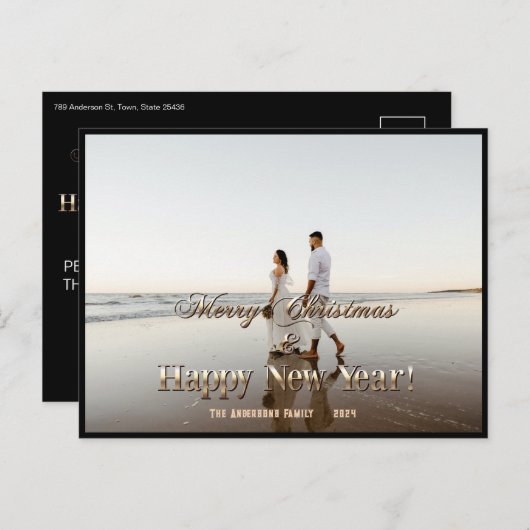 クリスマス写真Overall Holiday ポストカード (正面/裏面)