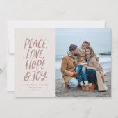 クリスマス写真peace love hope joy neutral type シーズンカード (正面)