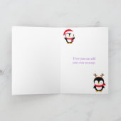 クリスマス冬かわいいペンギンありがとう サンキューカード (内部)