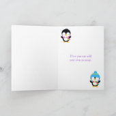 クリスマス冬かわいいペンギンありがとう サンキューカード (内部)