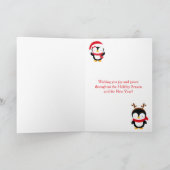 クリスマス冬かわいいペンギン陽気なクリスマス カード (内部)