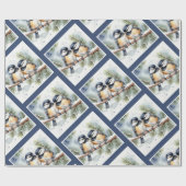 クリスマス冬かわいい《鳥》アメリカゴガラ鳥 ラッピングペーパー (フラット)