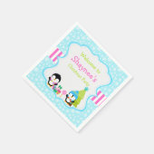 クリスマス冬のかわいいペンギン スタンダードカクテルナプキン (角)