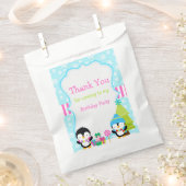 クリスマス冬のかわいいペンギン フェイバーバッグ (クリップ留めされた状態)