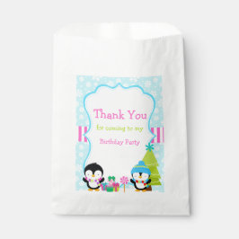 クリスマス冬のかわいいペンギン フェイバーバッグ