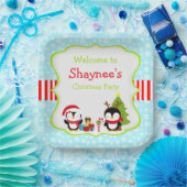 クリスマス冬のかわいいペンギン ペーパープレート (パーティー)