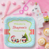 クリスマス冬のかわいいペンギン ペーパープレート (パーティー)