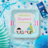 クリスマス冬のかわいいペンギン ペーパープレート (パーティー)