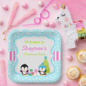 クリスマス冬のかわいいペンギン ペーパープレート (パーティー)