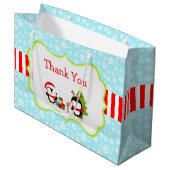 クリスマス冬のかわいいペンギン ラージペーパーバッグ (正面アングル)