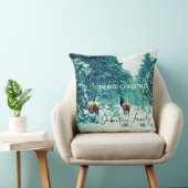 クリスマス冬のトナカイの森 クッション (椅子)