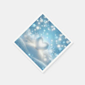 クリスマス冬のハート スタンダードカクテルナプキン (角)